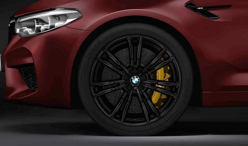 BMW本物のアルフェルジMダブルペア706ブラック9.5J x 20 ET 28フロントアクスルM5 F90 | 36118073977