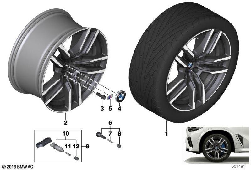 BMW本物のウィンドルホイールライトメタルorbitgrey 11jx21 et48（36118090795）| 36118090795