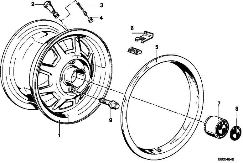 BMW本物のハブカバー3シリーズ（36131114180）| 36131114180