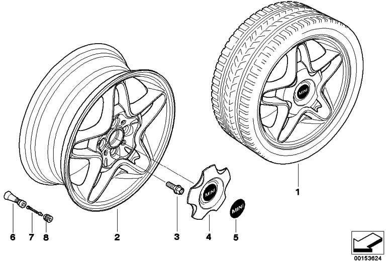 BMW本物のハブカバーワイス16 "ミニ（36136769756）| 36136769756