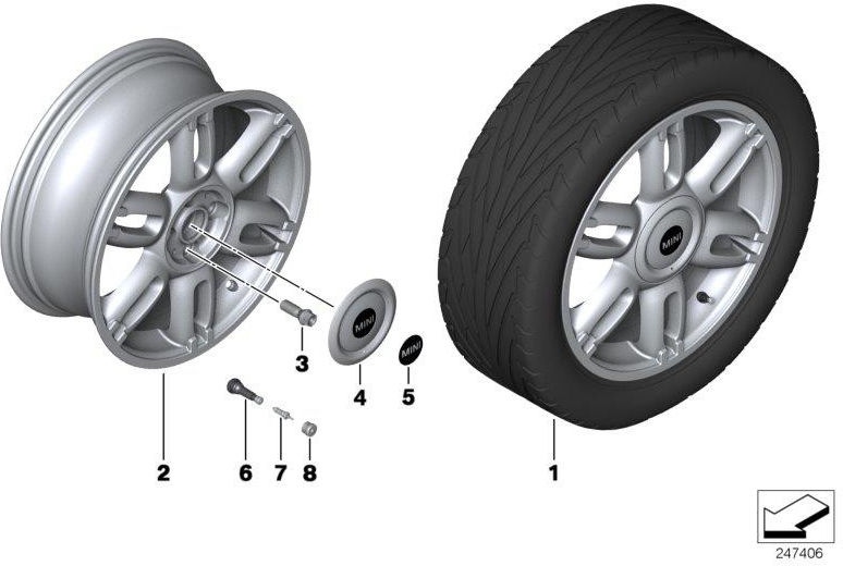BMW純正ハブカバーブラック17 "（36136862438）| 36136862438