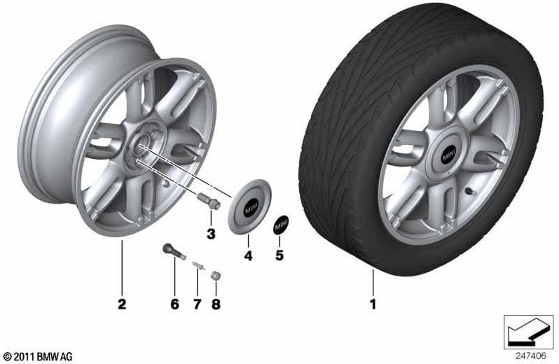 BMW純正habenカバーシルバー17 "（36136862439）| 36136862439