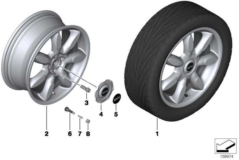 BMW純正ミニヘーベンカバー17 "ミニ（36136862441）| 36136862441