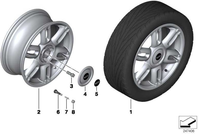 BMW純正habenカバーブラック17 "mini（36136865685）| 36136865685