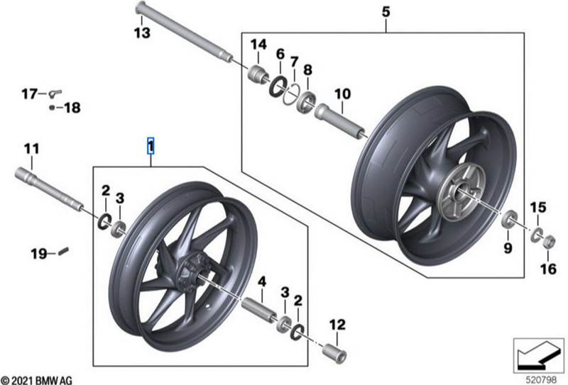 BMW本物のリムカーボンフロント3.5x17（36317925438）| 36317925438