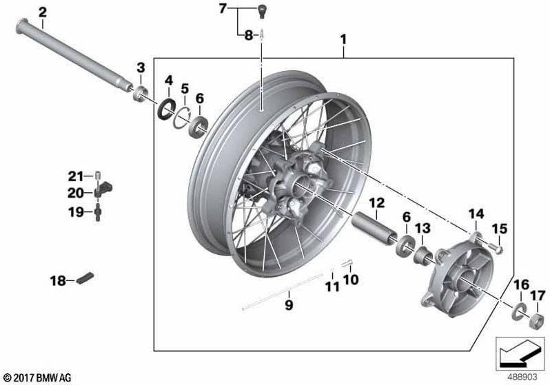 BMW本物のクロス - スピーチホイールブラックリア4.25x17（36318395502）| 36318395502