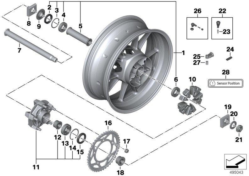 BMW本物の距離ソケットD = 28.5 L = 142.7（36318396351）| 36318396351