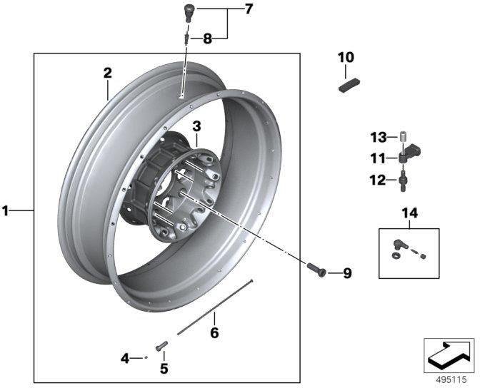 BMW本物のクロス - スピーカーホイールゴールドリア4.5x17 "（36318404333）| 36318404333