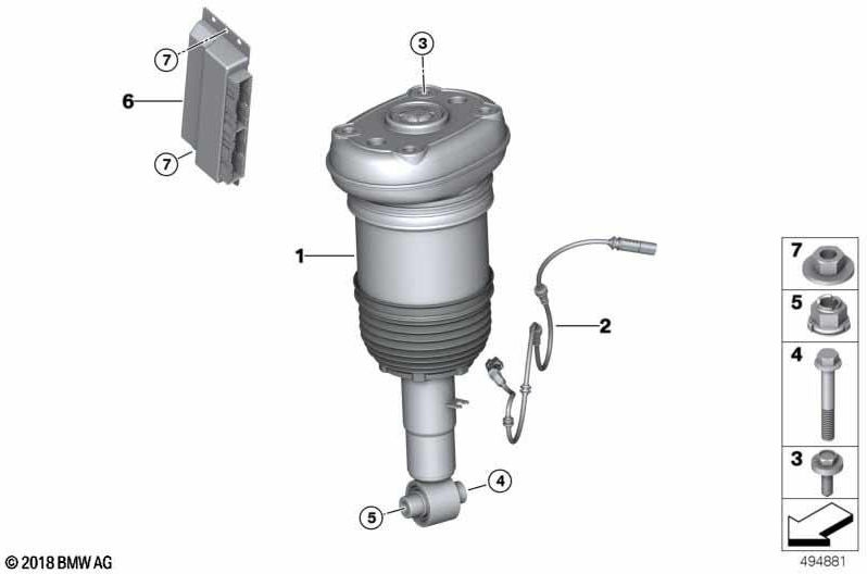 BMW右側の右VDC（37106869048）の本物の空気春| 37106869048