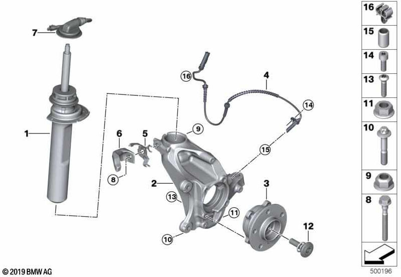 BMW純正Sprbein Front Left VDC MPA（37106882619）| 37106882619