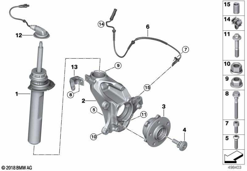 BMW本物のSprbein Front Left VDC（37106885343）| 37106885343