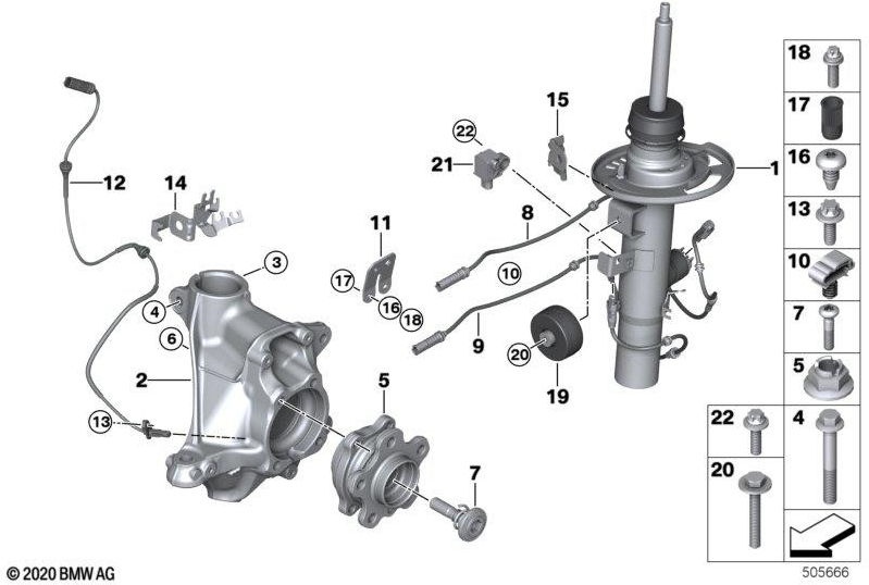 BMW本物のSprbein Front Left VDC（3710687933）| 37106887933