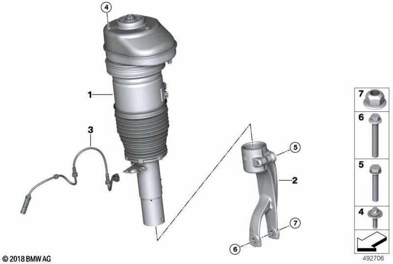 bmw左前面の本物の空気春VDC（37106892425）| 37106892425
