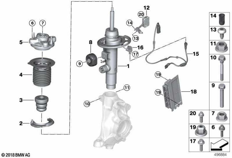 BMW本物のSprbein Front Left VDC RWD（37106895053）| 37106895053