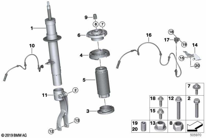 BMW純正Sprbein Front Left VDC（37106896439）| 37106896439