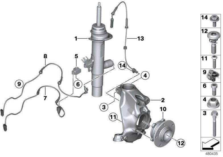BMW本物のFederbein Front Left（37116874519）| 37116874519
