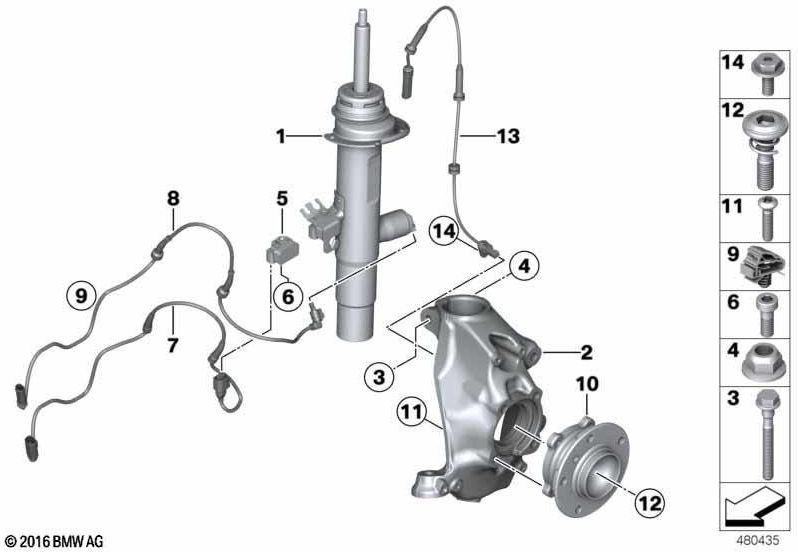 BMW本物のFederbein Front Left（37116883155）| 37116883155