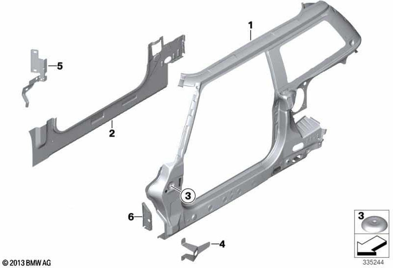 右側のBMW本物のサイドフレーム（41002755066）| 41002755066