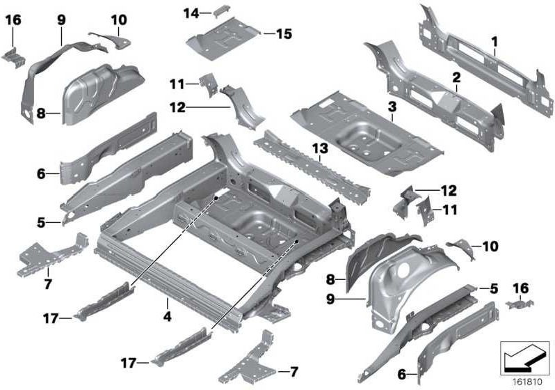 BMW本物のラダウスバック左miNI（41002755199）| 41002755199