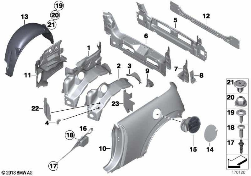 BMW皮膚の外側の本物の後部クラッディング（41002758369）| 41002758369