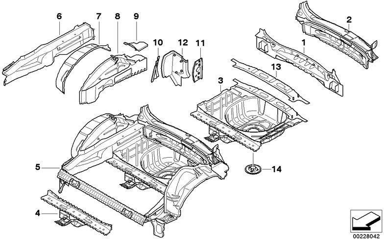 BMW後部の本物のクロスキャリア荷物室の床（41007250054）| 41007250054