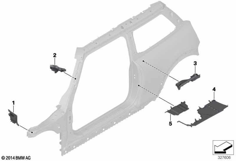 BMW純正フォームパートBピラー左（41007287703）| 41007287703