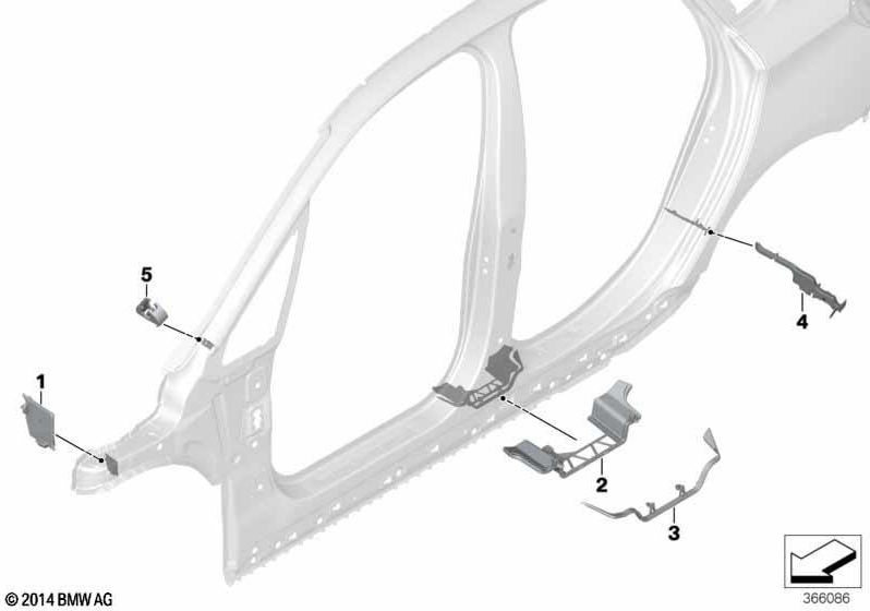 BMW Genoine Form PARTS B-PILLAR内部左（41007296439）| 41007296439