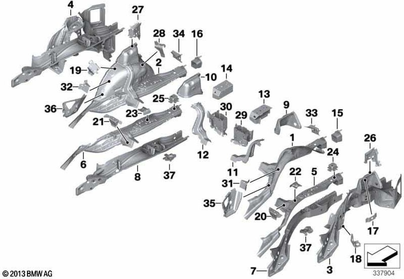 左のBMW純正キャリア構造（41007299569）| 41007299569
