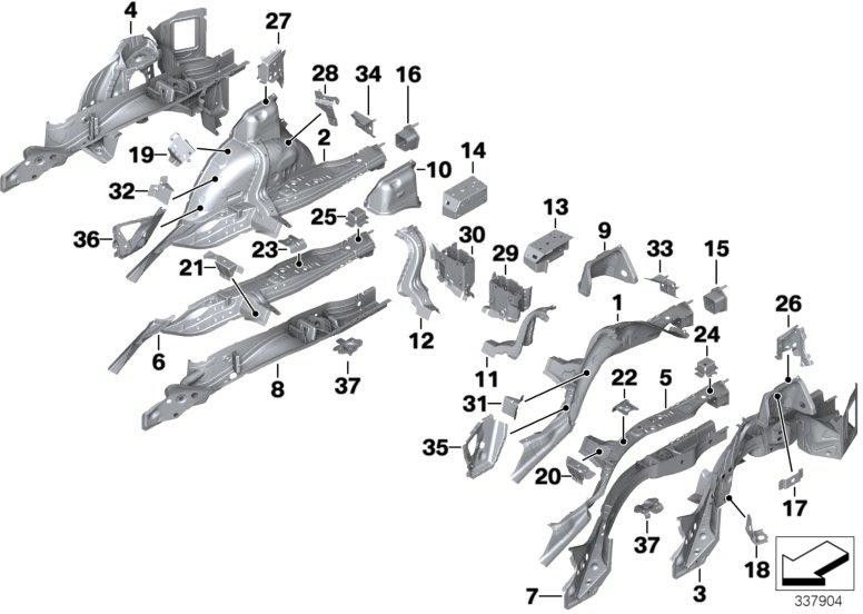 BMW純正ラダウス後部内側半分右（41007299612）| 41007299612