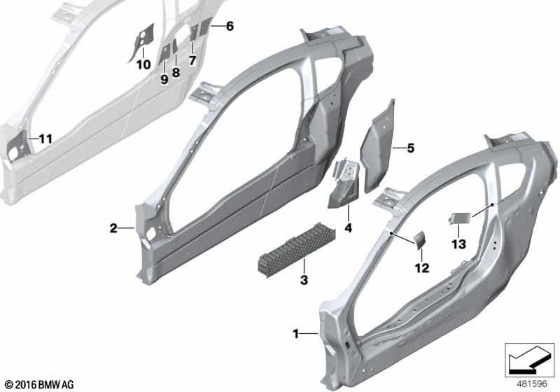 BMW左後部の本物のクラッシュフォームシル（41007305963）| 41007305963