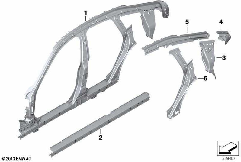 BMW純正ザグバンドCピラー右（41007333998）| 4100733998