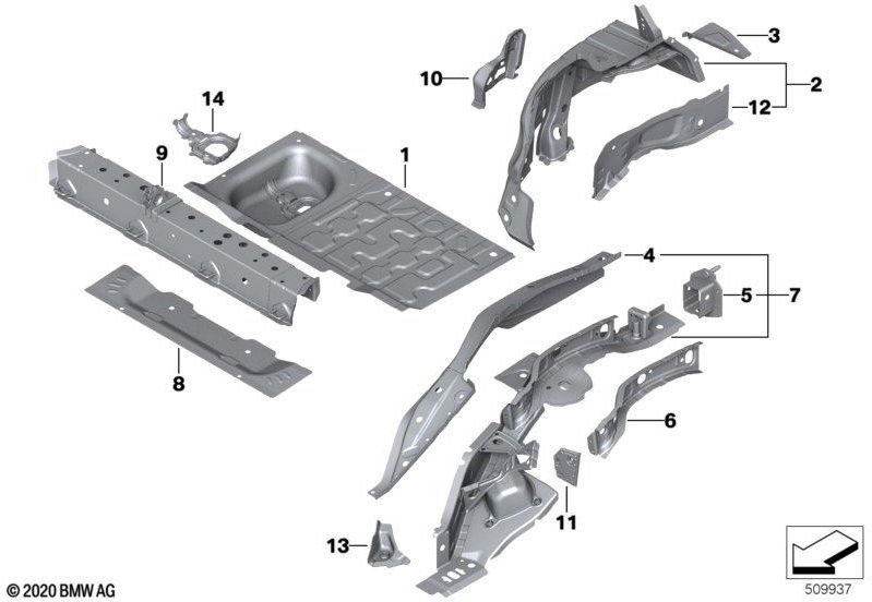 BMW本物の荷物コンパートメントフロア（41007402448）| 41007402448