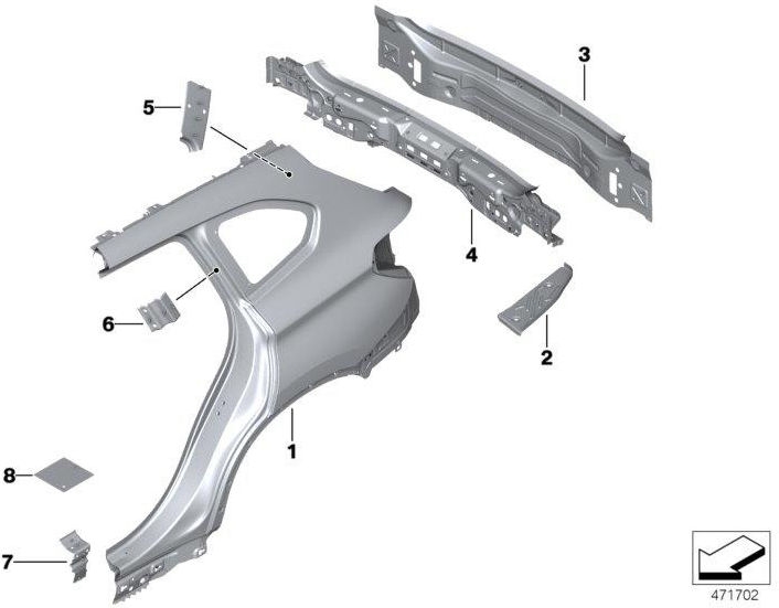 BMW本物のリアクラッディング（41007402515）| 41007402515