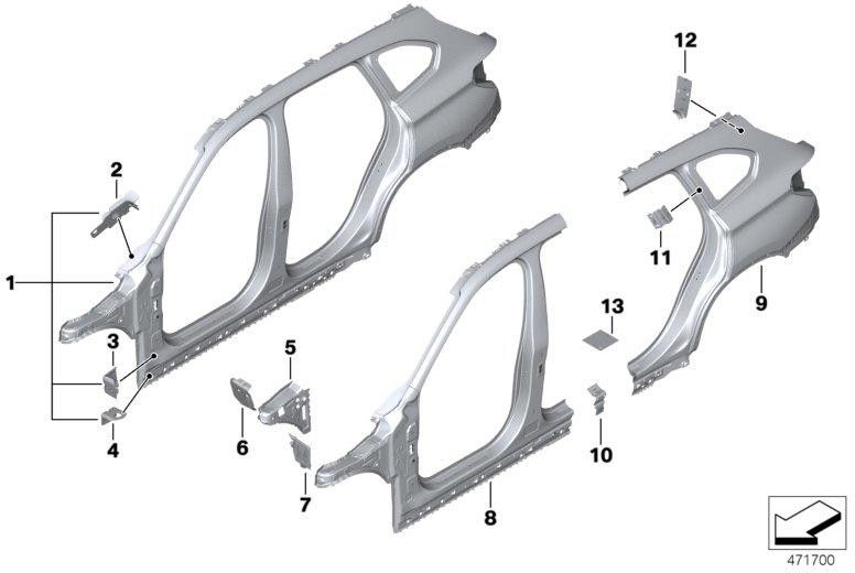 bmw本物のa-pillar外（41007436157）| 41007436157