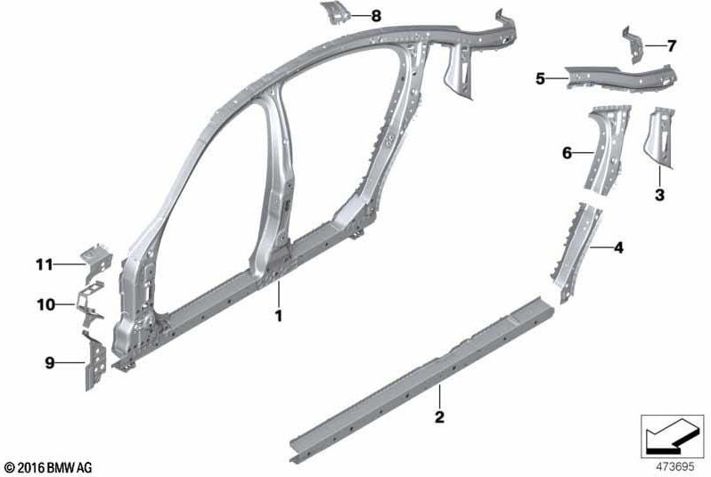 BMW右側の本物の補強エントリ（41007437468）| 41007437468