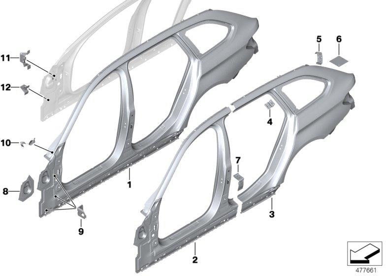 BMW左後部の本物の側壁（41007437523）| 41007437523