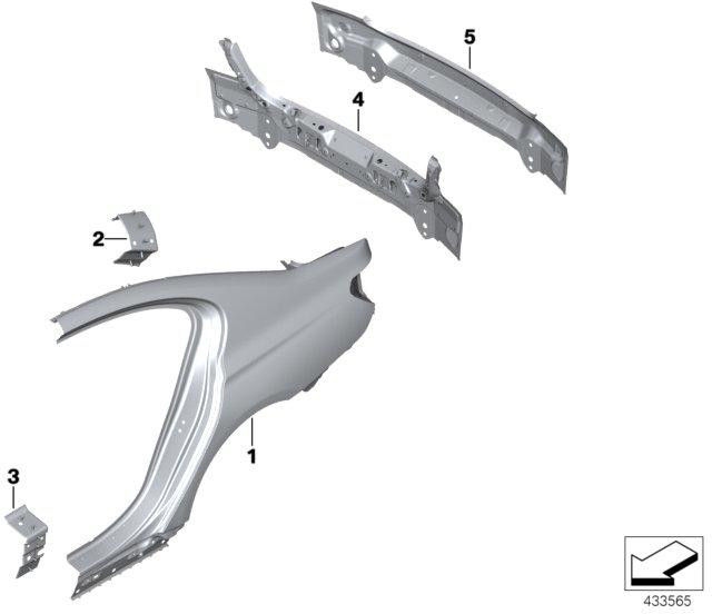 BMW本物の強化シートC-Pillar Right（41007437600）| 41007437600