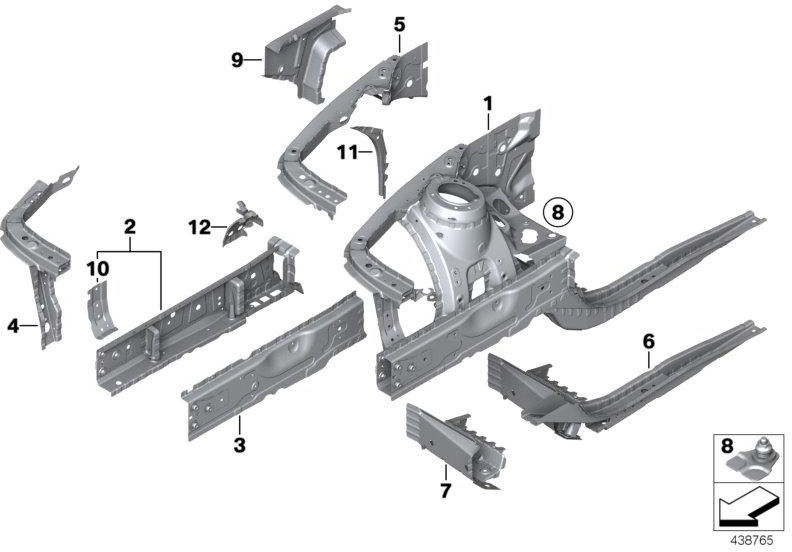 BMW純正Schliesseblech Radhaus（41007438498）| 41007438498