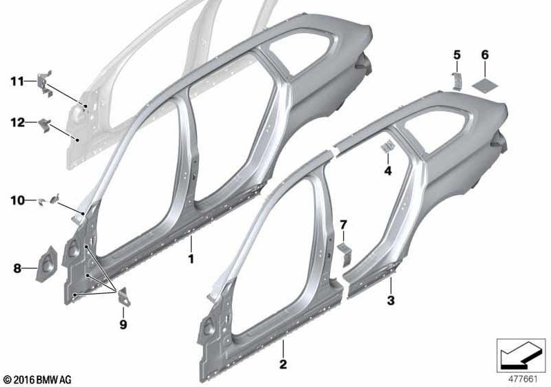 bmw本物のa-pillar outsound（41007470519）| 41007470519