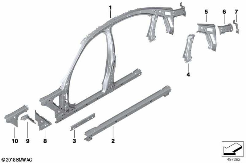 BMW左側の本物の補強Cピラー（41007488097）| 41007488097