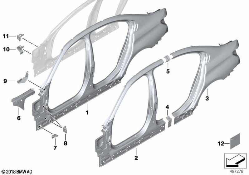 BMW本物の補強材の敷物左（41007493283）| 41007493283