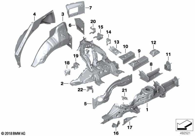 BMW純正schliesseblech radhaus right（41007947140）| 41007947140