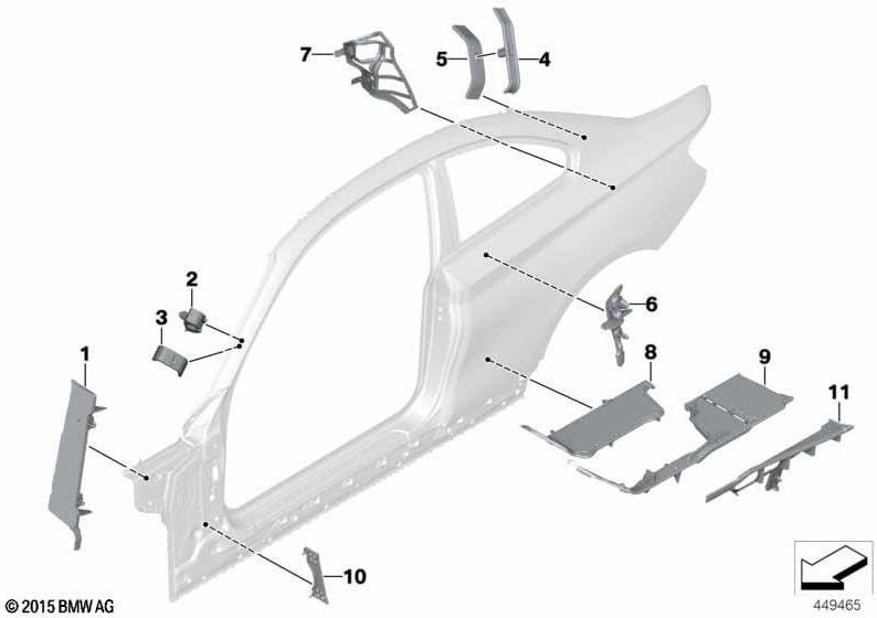 BMW左の本物のフォルミテリオンBピラー（41008066289）| 41008066289