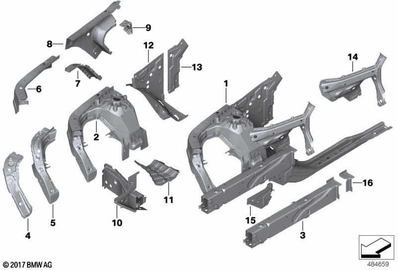 bmw左の本物のショットシートサポートキャリア（41008497157）| 41008497157