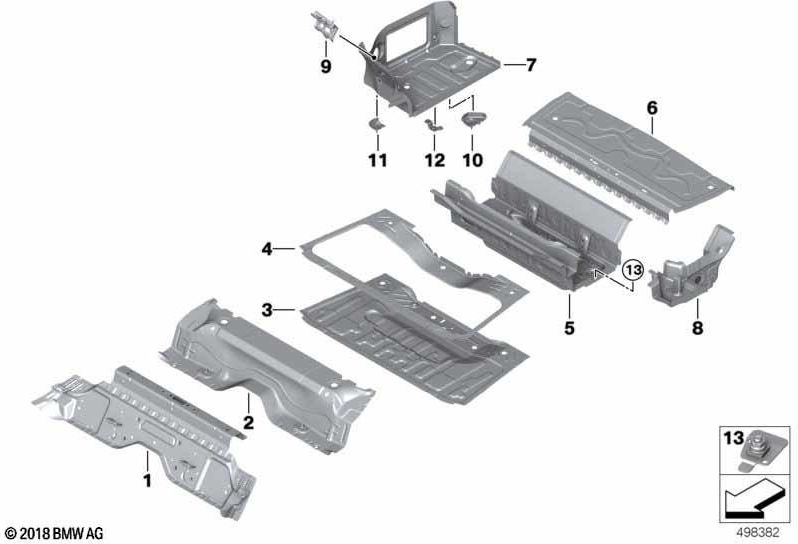 BMW後部の本物の荷物コンパートメントフロア（41009478471）| 41009478471