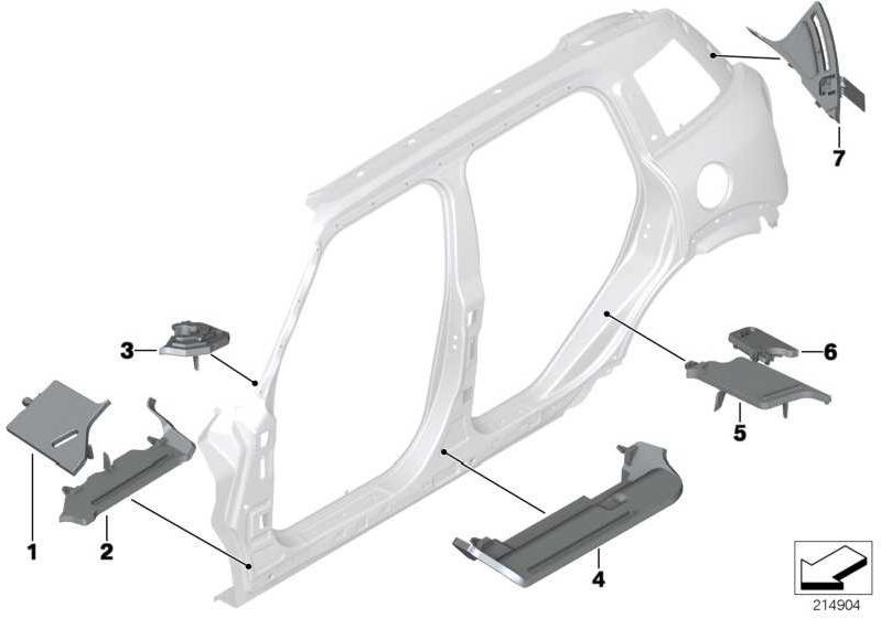 BMW純正フォームパート左下のA-pillar（41009800337）| 41009800337