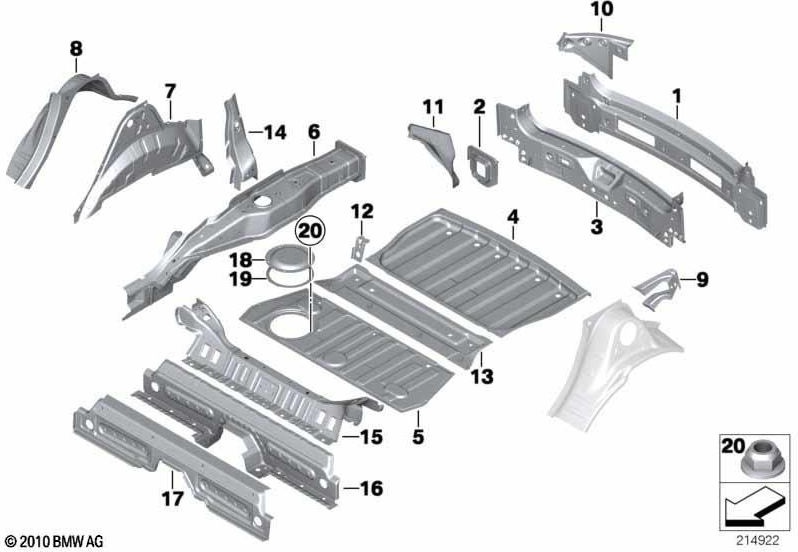 BMW後部の本物の荷物コンパートメントフロア（41009805619）| 41009805619