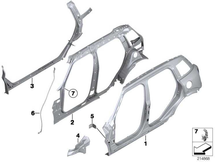 BMW左外の本物のサイドフレーム（41009811553）| 41009811553