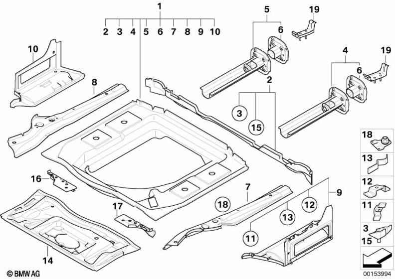 BMW本物のサポート荷物コンパートメントフロア右（41118045346）| 41118045346