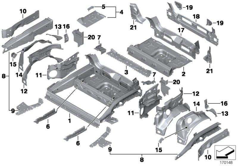 BMW本物の荷物コンパートメントフロア左（41127035327）| 41127035327